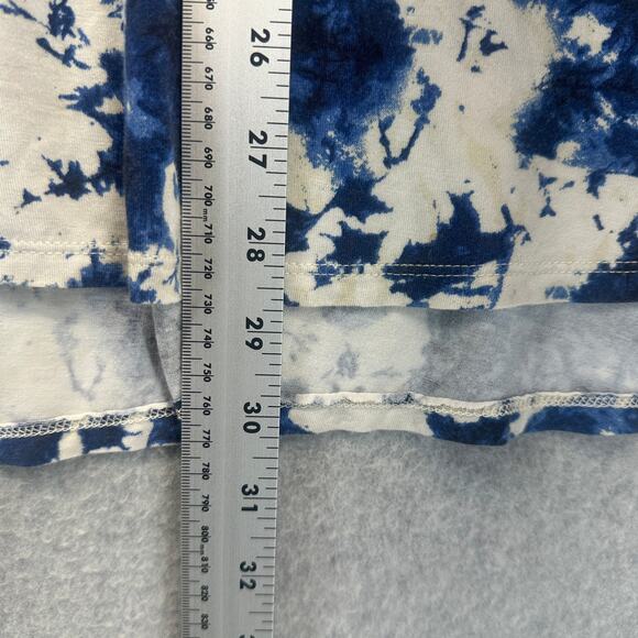 Romeo + Juliet Couture Top Womens Large Blue White Tie Dye Assymentrical Tunic - Picture 10 of 10